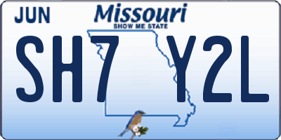 MO license plate SH7Y2L