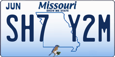 MO license plate SH7Y2M
