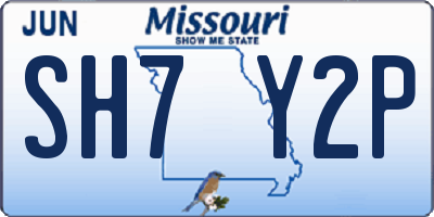 MO license plate SH7Y2P