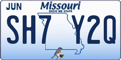 MO license plate SH7Y2Q