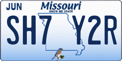 MO license plate SH7Y2R