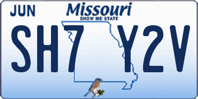 MO license plate SH7Y2V