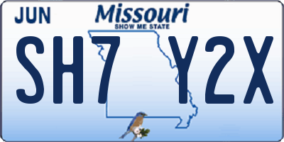 MO license plate SH7Y2X