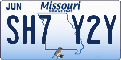 MO license plate SH7Y2Y