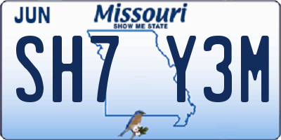 MO license plate SH7Y3M