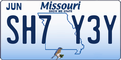 MO license plate SH7Y3Y