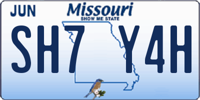 MO license plate SH7Y4H