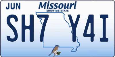 MO license plate SH7Y4I