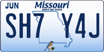 MO license plate SH7Y4J