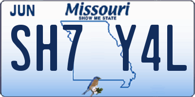 MO license plate SH7Y4L