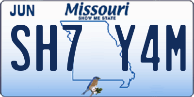 MO license plate SH7Y4M