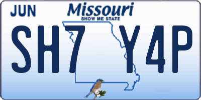 MO license plate SH7Y4P