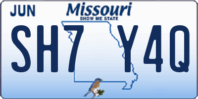 MO license plate SH7Y4Q