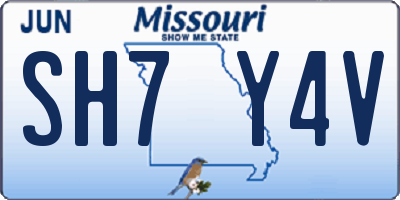 MO license plate SH7Y4V