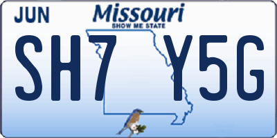 MO license plate SH7Y5G
