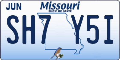 MO license plate SH7Y5I
