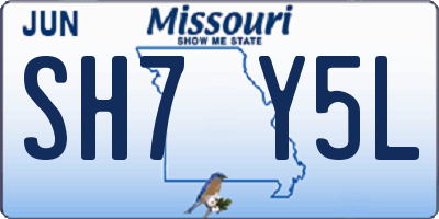 MO license plate SH7Y5L