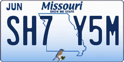 MO license plate SH7Y5M