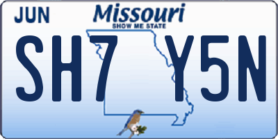 MO license plate SH7Y5N