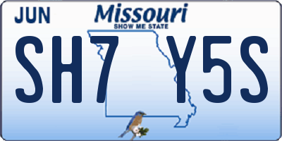 MO license plate SH7Y5S