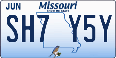 MO license plate SH7Y5Y