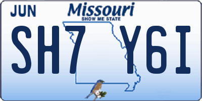 MO license plate SH7Y6I