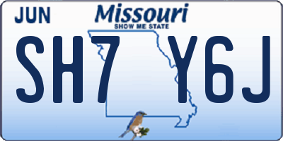MO license plate SH7Y6J