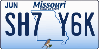 MO license plate SH7Y6K