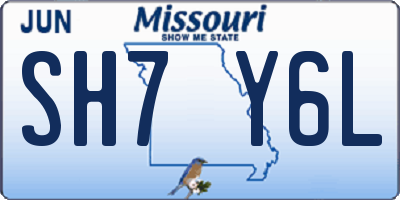 MO license plate SH7Y6L