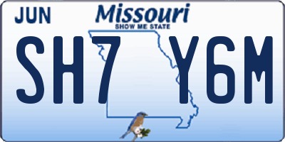 MO license plate SH7Y6M