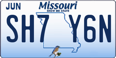MO license plate SH7Y6N