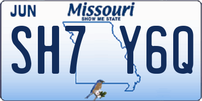 MO license plate SH7Y6Q