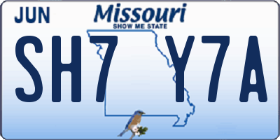 MO license plate SH7Y7A