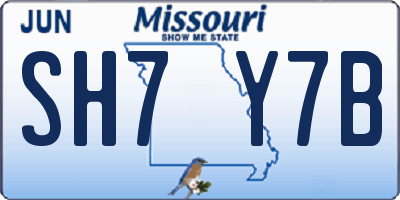 MO license plate SH7Y7B