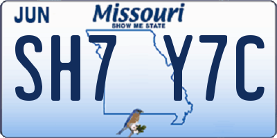 MO license plate SH7Y7C