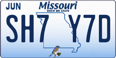 MO license plate SH7Y7D
