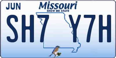 MO license plate SH7Y7H