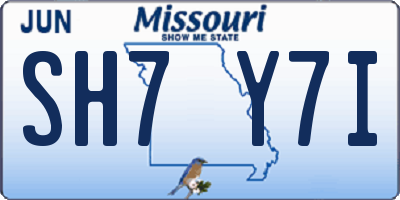 MO license plate SH7Y7I