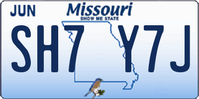 MO license plate SH7Y7J
