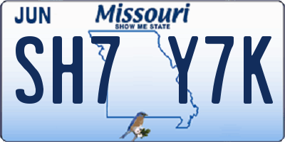 MO license plate SH7Y7K