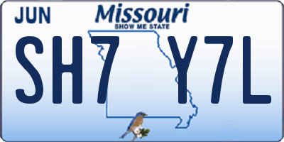 MO license plate SH7Y7L