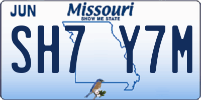 MO license plate SH7Y7M