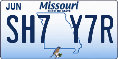 MO license plate SH7Y7R