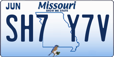 MO license plate SH7Y7V