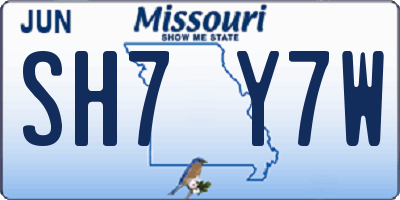MO license plate SH7Y7W