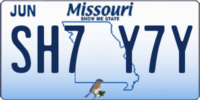 MO license plate SH7Y7Y