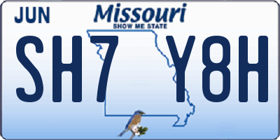 MO license plate SH7Y8H