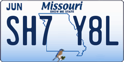 MO license plate SH7Y8L