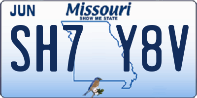 MO license plate SH7Y8V