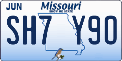 MO license plate SH7Y9O